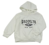 Bílá mikina s nápisem a kapucí Shein