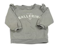 Šedá mikina s nápisem a volánky H&M