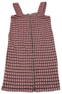 Růžovo-červeno-černé kostkované propínací šaty Primark