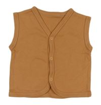 Hnědá bavlněná propínací vesta