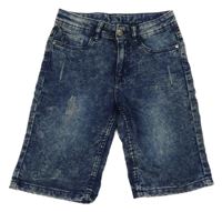 Tmavomodré teplákové riflové kraťasy Y.F.K.