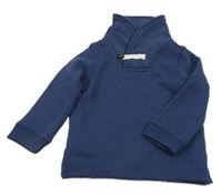 Tmavomodrá pletená mikina s límcem OshKosh