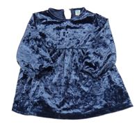 Tmavomodré sametové šaty Tex