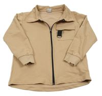 Hnědá propínací mikina s kapsou