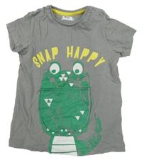 Šedé tričko s krokodýlem