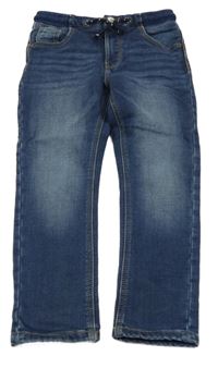 Tmavomodré teplákové rifle s úpletovým pasem M&S