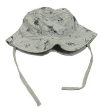 Šedý melírovaný bavlněný klobouk s mořskými živočichy H&M