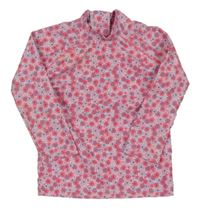 Růžovo-bílo-modré květované UV triko Topomini