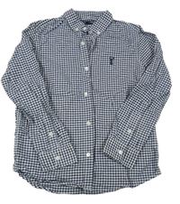 Tmavomodro-bílá kostkovaná košile Next