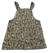 Hnědo-modré vzorované vlněné laclové šaty Next