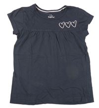 Tmavomodré tričko se srdíčky Lupilu