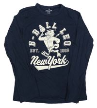 Tmavomodré triko s tygrem H&M