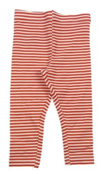 Červeno-bílé pruhované legíny Primark