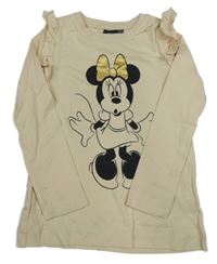 Béžové triko s Minnie a volánky Disney