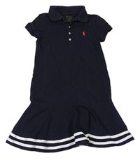 Tmavomodré bavlněné polo šaty Ralph Lauren
