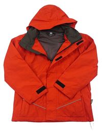 Červená šusťáková jarní bunda s kapucí 