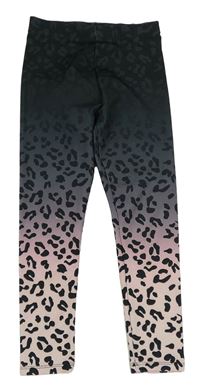 Šedo-růžové sportovní leopardí legíny George