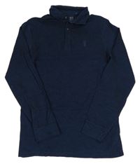 Černo-modré melírované polo triko Next