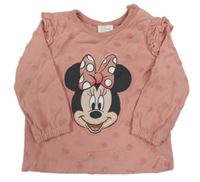 Světlerůžové vzorované triko s Minnie Disney