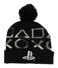 Černá vzorovaná čepice s PlayStatiton a bambulí Primark