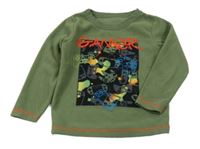 Khaki fleecové pyžamové triko s ovladači dunnes