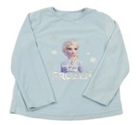 Světlemodré plyšové pyžamové triko s Elsou Disney