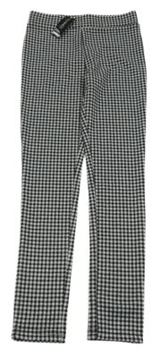 Šedo-černé kostičkované úpletové tregíny dunnes