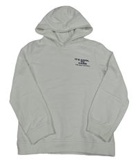 Bílá mikina s nápisem a kapucí 