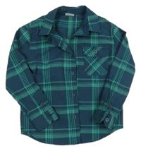 Zeleno-tmavomodrá kostkovaná košile S. Oliver