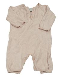 Světlerůžový melírovaný pletený overal Mamas&Papas