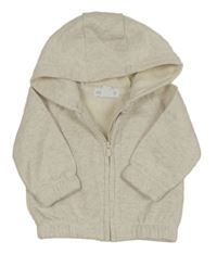 Béžová melírovaná propínací mikina s kapucí Primark