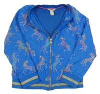 Modrý jarní šusťákový bomber s jednorožci Monsoon