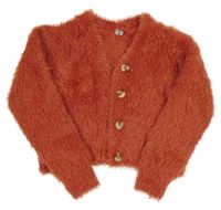 Rezavý chlupatý propínací crop svetr Dopodopo