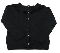 Černý lehký propínací svetr s volánkem Primark