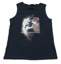 Tmavomodré tílko s potiskem H&M