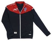 Tmavomodro-červená sportovní propínací mikina s logem jako