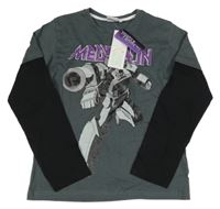 Nové - šedo-černé triko s robotem 