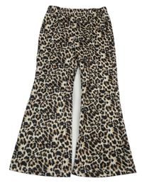 Hnědo-černé leopardí flare legíny shein