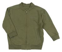 Khaki propínací mikina s nápisem Primark