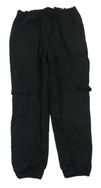 Černé pull on cargo cuff kalhoty H&M