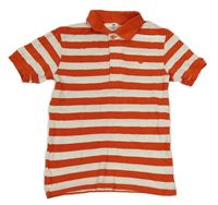 Oranžovo-bílé pruhované polo tričko H&M