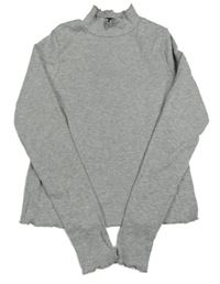 Světlešedé žebrované crop triko George