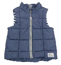 Tmavomodrá šusťáková zateplená vesta H&M