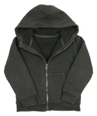 Antracitová zateplená propínací mikina s kapucí Nutmeg