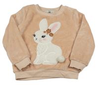 Růžová plyšová mikina s králíkem C&A