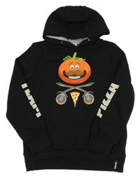 Černá mikina s rajčetem a kapucí - Fortnite