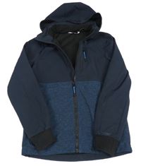 Tmavomodrá melírovaná softhellová bunda s kapucí H&M