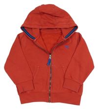 Červená propínací mikina s dinem a kapucí Next