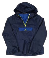 Tmavomodrá šusťáková jarní funkční bunda s kapucí Quechua