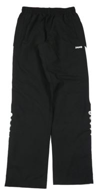 Černo-bílé šusťákové kalhoty s logem JAKO